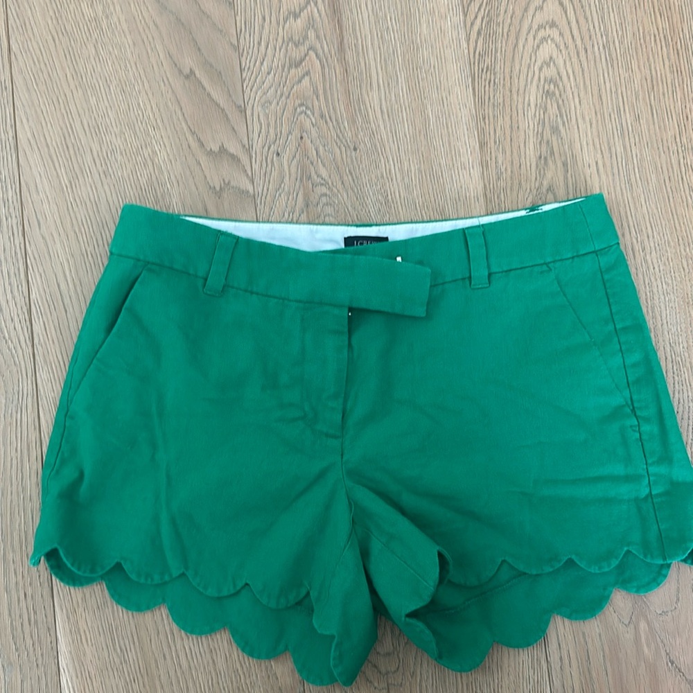 J. Crew scalloped green woman’s shorts